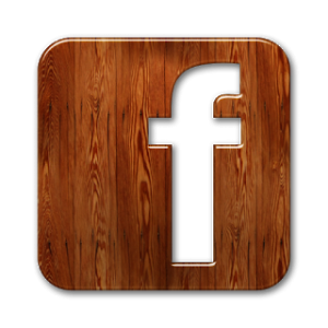 facebook logo wood brown